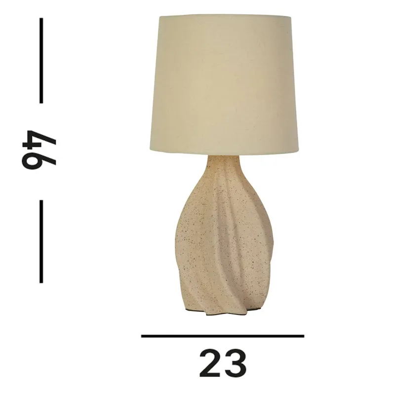 Twist tafellamp, hoogte 46 cm, textiel/keramiek by Searchlight in Beige – product photo
