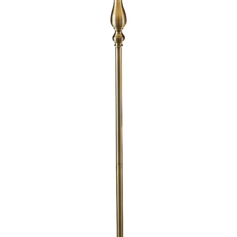Vloerlamp Flemish met gevouwen kap de Searchlight en Antiek-messing – photo produit