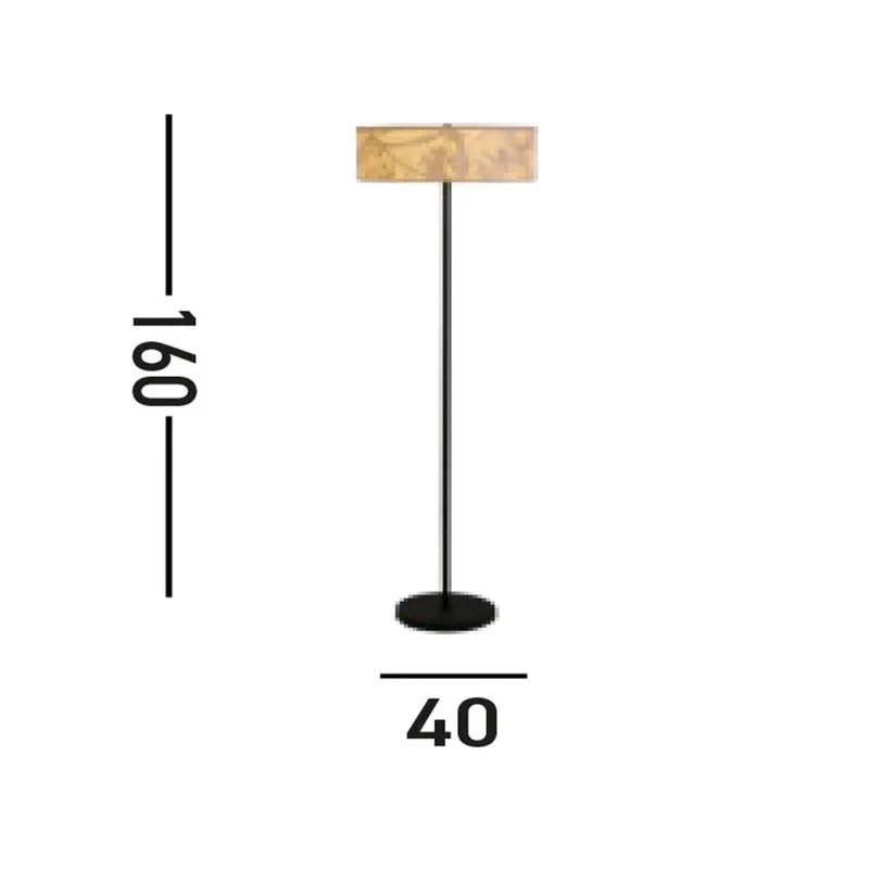 Vloerlamp Isla, Ø 40 cm, bruin, beige, bamboe, staal de Searchlight en Beige, Marron, Noir – photo produit