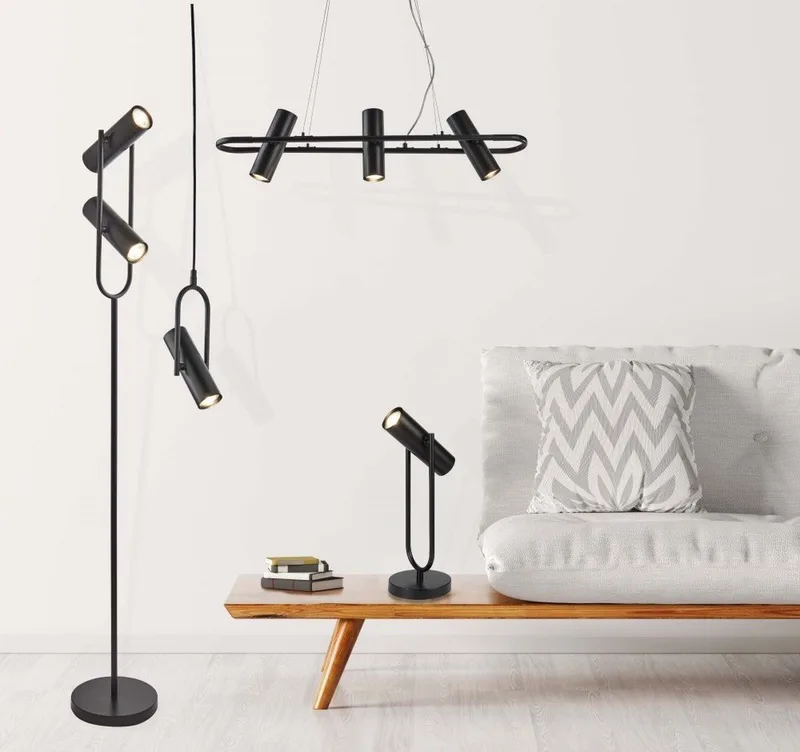 Vloerlamp - Telescope van Searchlight in Zwart – productfoto