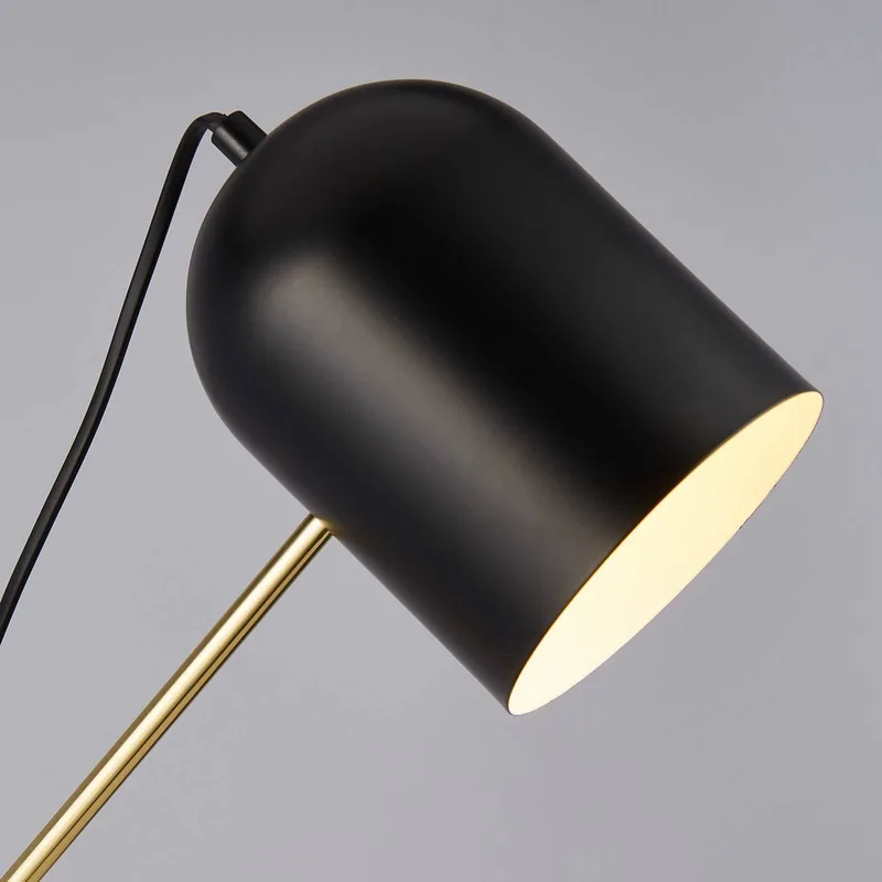 Vloerlamp Zaliha, zwart/goud, metaal, 120 cm, E27 de Searchlight en Noir, Blanc, Or – photo produit