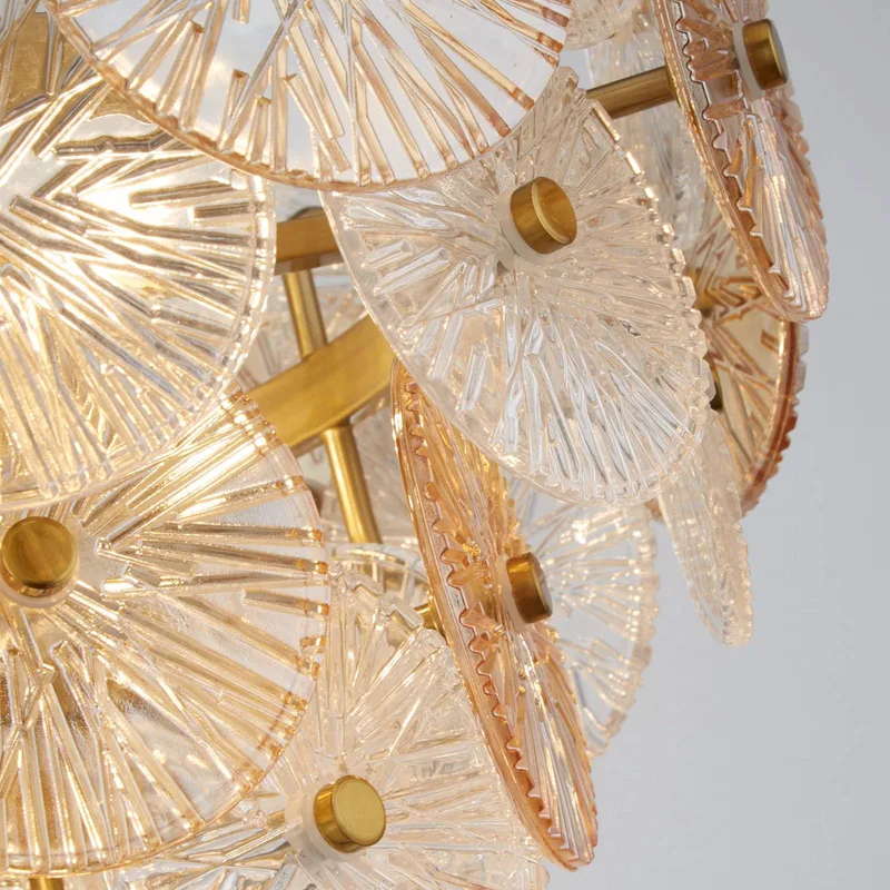 Wagenwiel hanglamp, 5-lamps de Searchlight en Laiton, Helder, Amber – photo produit