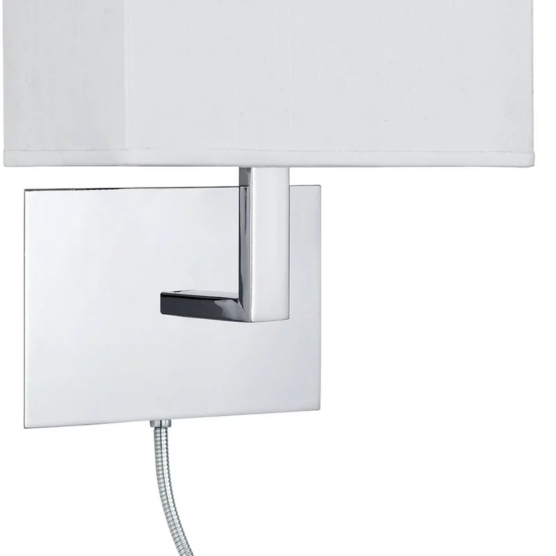 Wandlampe 6519 mit LED Leselampe, chrom von Searchlight in Chrom, Weiß – Produktfoto