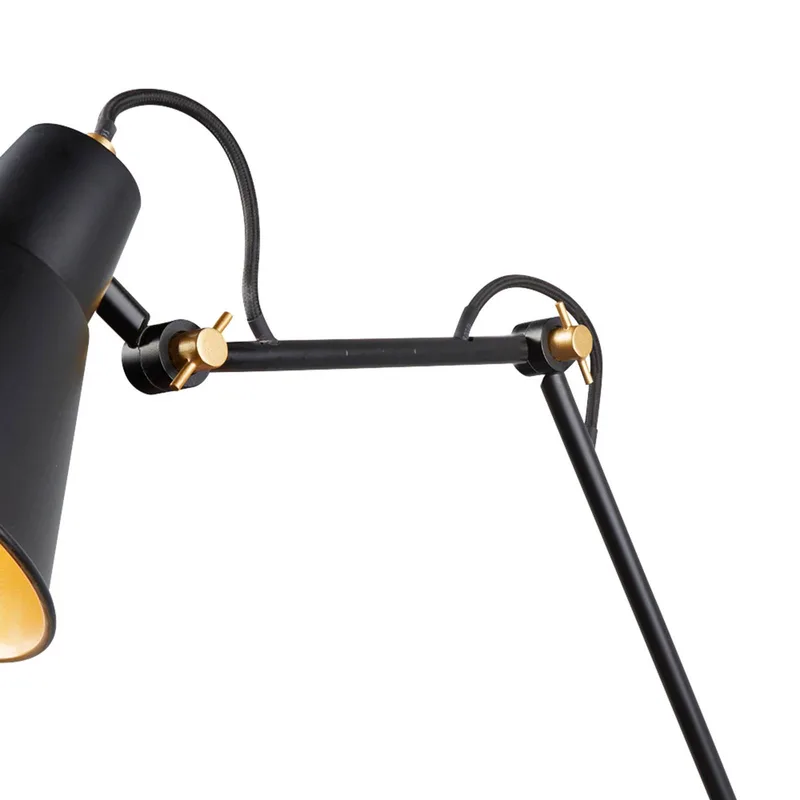 Wandleuchte 7403 mit 3 Gelenken, schwarz-gold von Searchlight in Schwarz, Gold – Produktfoto