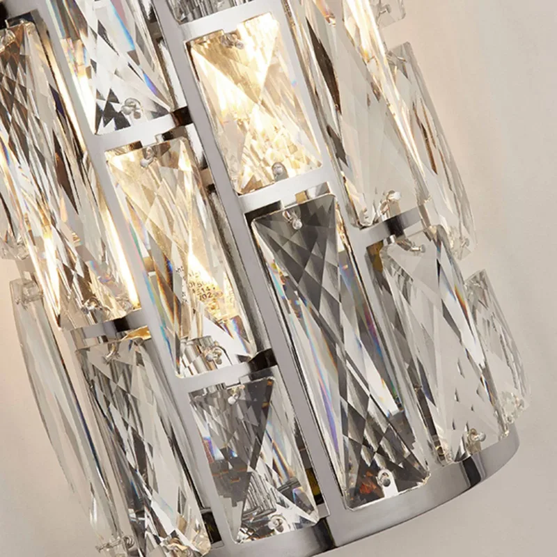 Wandlamp Bijou met kristallen van Searchlight in Chroom, Helder – productfoto