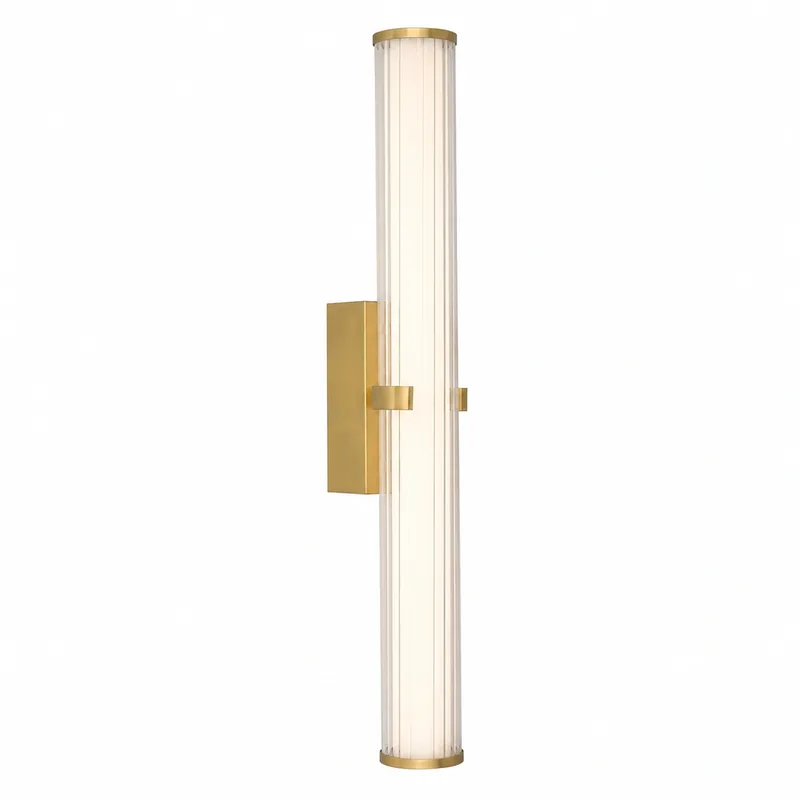 Wandlamp Clamp H 63 cm IP44 goud de Searchlight – photo produit