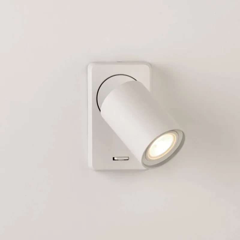 Wandlamp Geschakeld, aluminium, schakelaar, GU10 de Searchlight en Blanc – photo produit