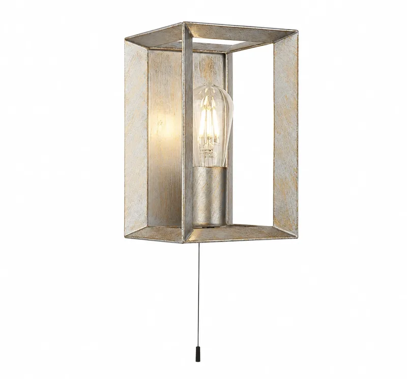 Wandlamp Heaton H 23,5 cm zilver goud de Searchlight – photo produit