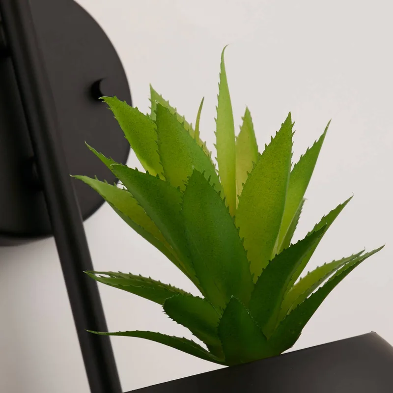 Wandlamp Makarius, zwart/wit, glas, hangplantenbak de Searchlight en Blanc, Noir – photo produit
