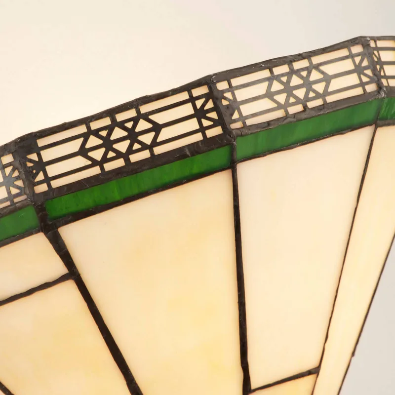 Wandlamp New York in Tiffany-stijl de Searchlight en Bronze, Crème, Vert – photo produit