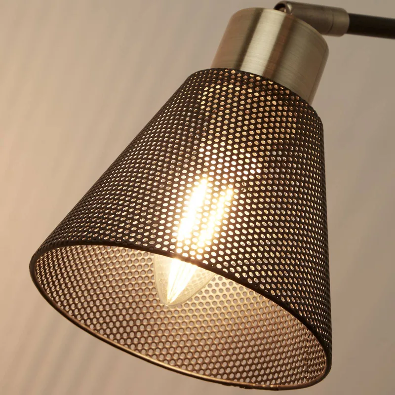 Wandlamp Sepanta, zwart/messing, metaal, hoogte 21 cm, E14 fra Searchlight i Sort, Oud messing – produktbillede