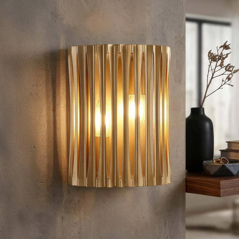 wandlamp Split, goudkleurig, metaal, E14 de Searchlight en Or – photo produit