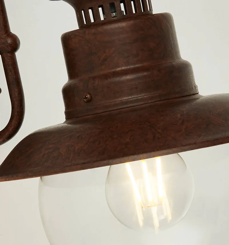 Wandlamp Station, bruin, IP44 de Searchlight en Roestbruin, Helder – photo produit