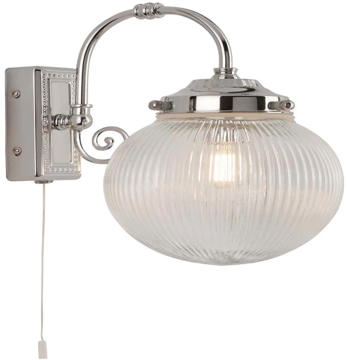 Wandspot chroom keuken hal badkamer slaapkamer woonkamer verlichting fra Searchlight i Sølv – produktbillede