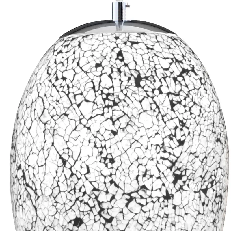 Witte chroom hanglamp Crackle van Searchlight in Chroom, Wit – productfoto