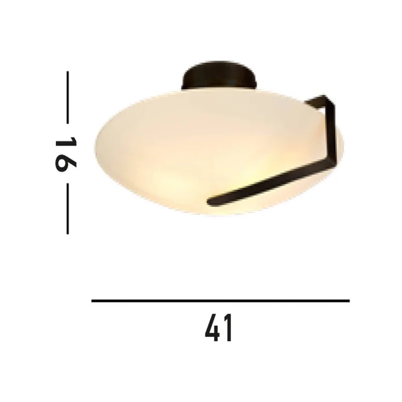 Zonnewijzer plafondlamp, zwart/opaal wit, staal, glas, E27 de Searchlight en Blanc, Noir – photo produit