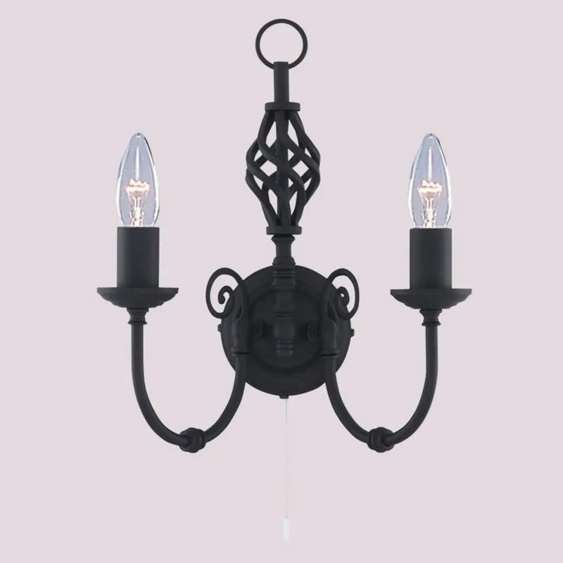 Zwarte wandlamp ZANZIBAR by Searchlight in Black – product photo