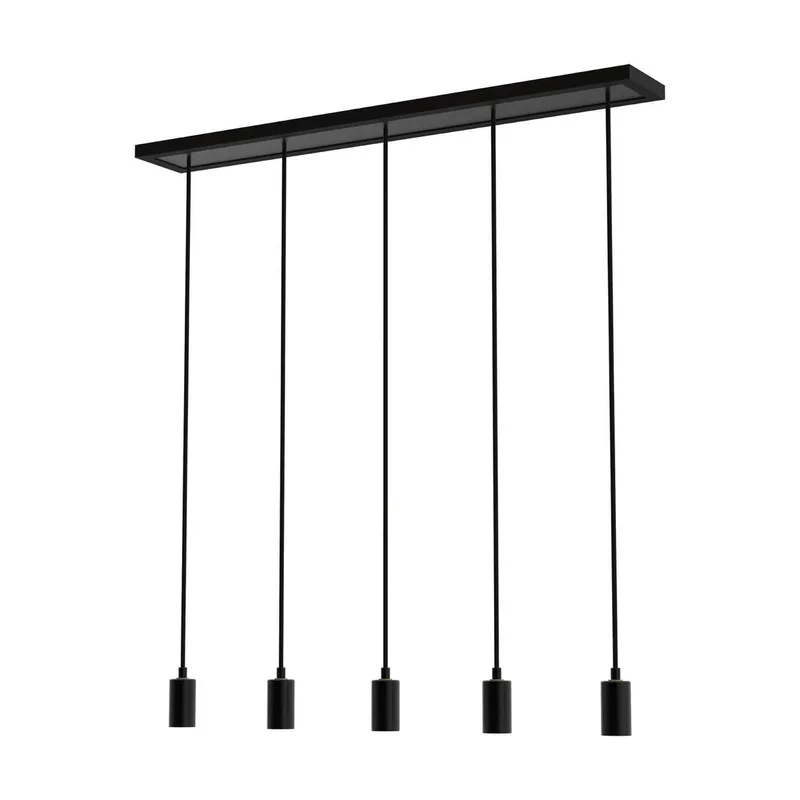 hanglamp Madox 5X Wave, staal, E27 de Segula en Noir – photo produit