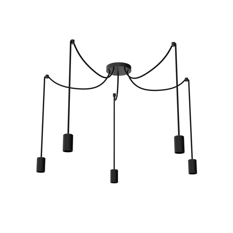 hanglamp Spyder 5 Wave, 5-lamps de Segula en Noir – photo produit