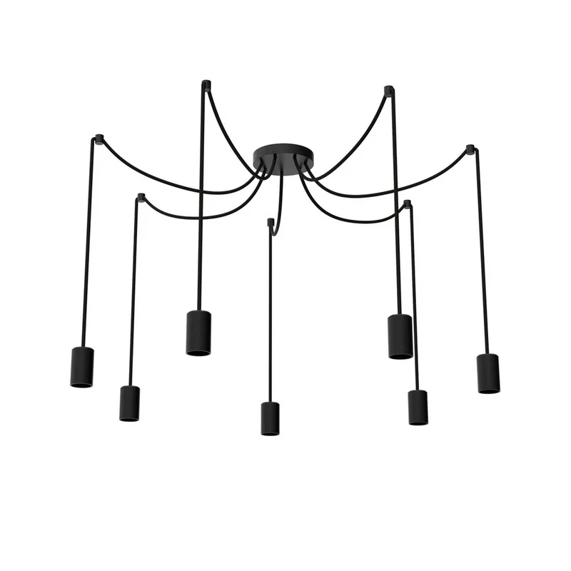 hanglamp Spyder 7 Wave, 7-lamps de Segula en Noir – photo produit