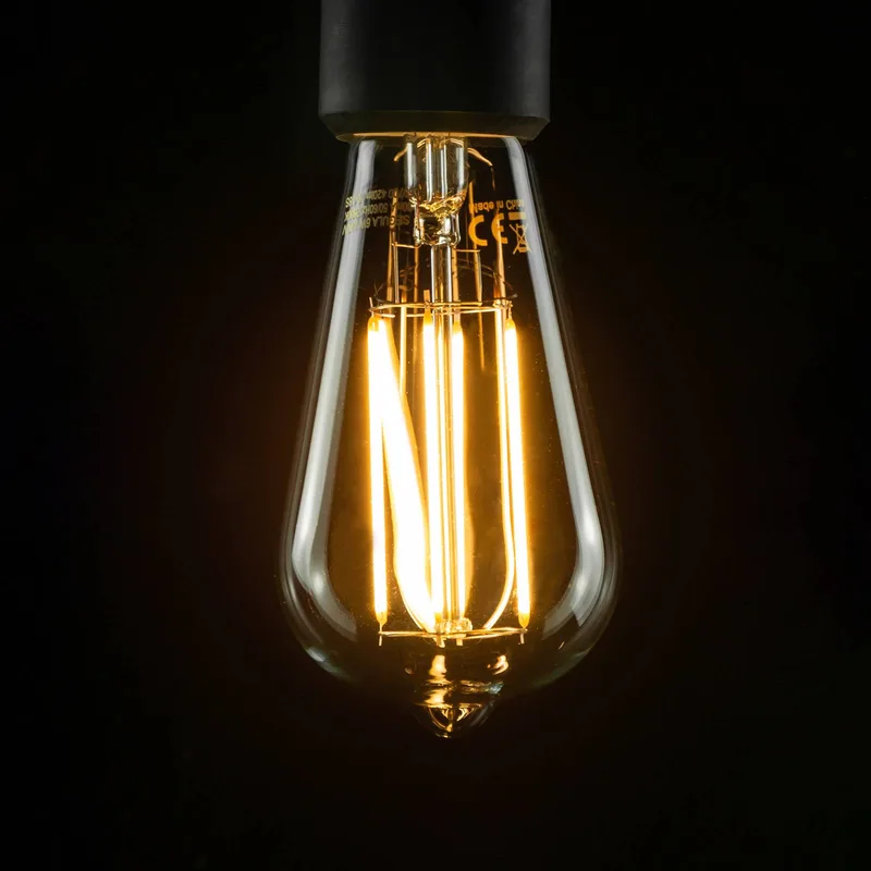 rustik LED-pære Long Style E27 6,5 W klar fra Segula – produktbillede