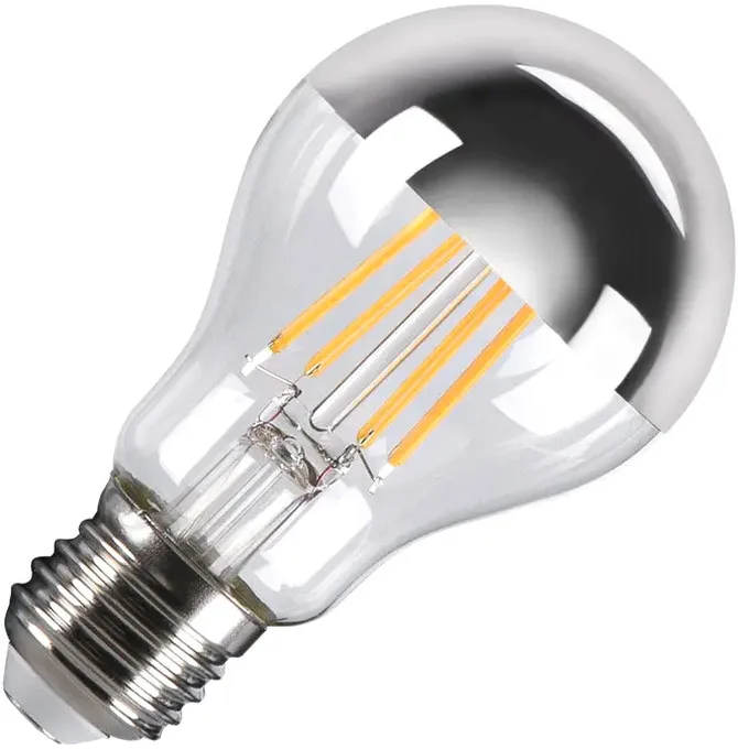 A60 E27 Mirrorhead, LED Leuchtmittel chrom 7,5W 2700K CRI90 180° - LED Lampen Sockel E27 von SLV – Produktfoto