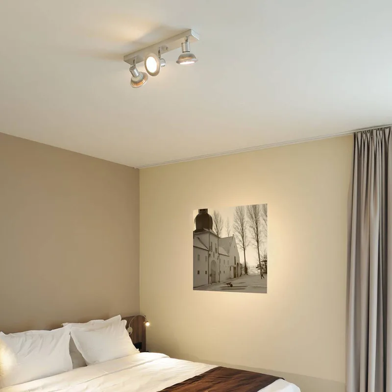 Asto 3-lamps plafondspot met decoratieve ring de SLV en Geborsteld aluminium – photo produit