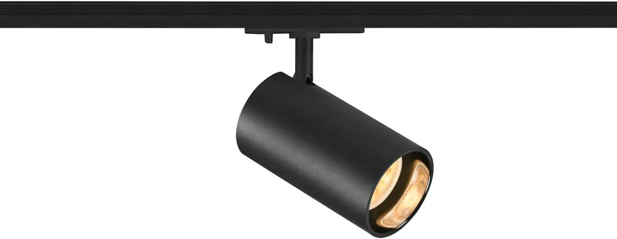 Asto Tube GU10-spot til 1-fase skinne, sort fra SLV – produktbillede