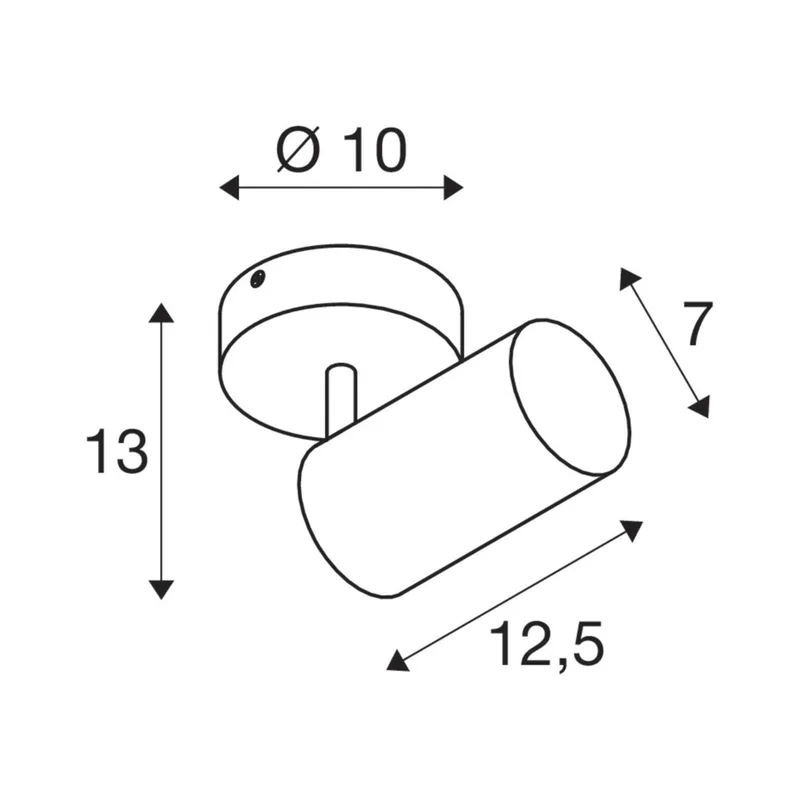 Asto Tube plafondspot GU10 1-lamp fra SLV i Hvid – produktbillede