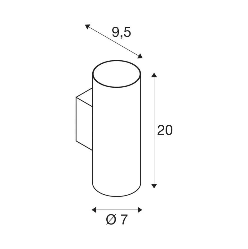 Asto Tube wandlamp, GU10, up/down från SLV i Svart – produktbild