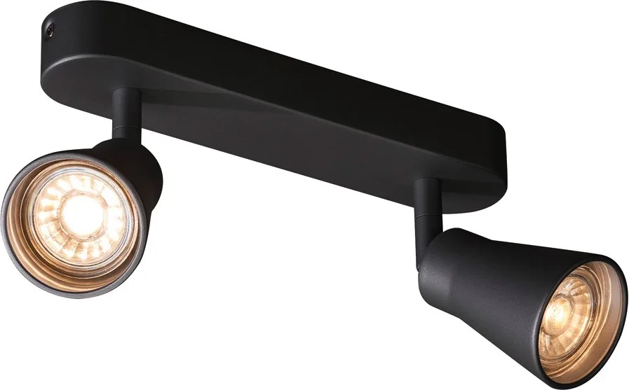 AVO CW Double, Indoor Wand- und Deckenaufbauleuchte, QPAR51, schwarz - Wand- und Deckenleuchten von SLV – Produktfoto