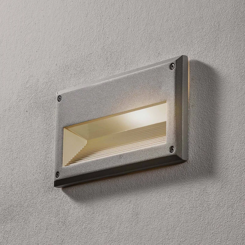 Brick Downunder wand inbouwlamp E14 IP44 från SLV i Zilvergrijs – produktbild