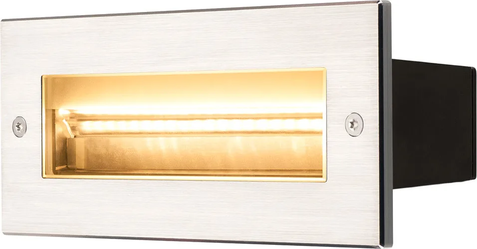 BRICK Outdoor Wandeinbauleuchte, LED, 3000K, edelst., 230V, IP67, 10W - Einbauleuchten (Outdoor) de SLV – photo produit