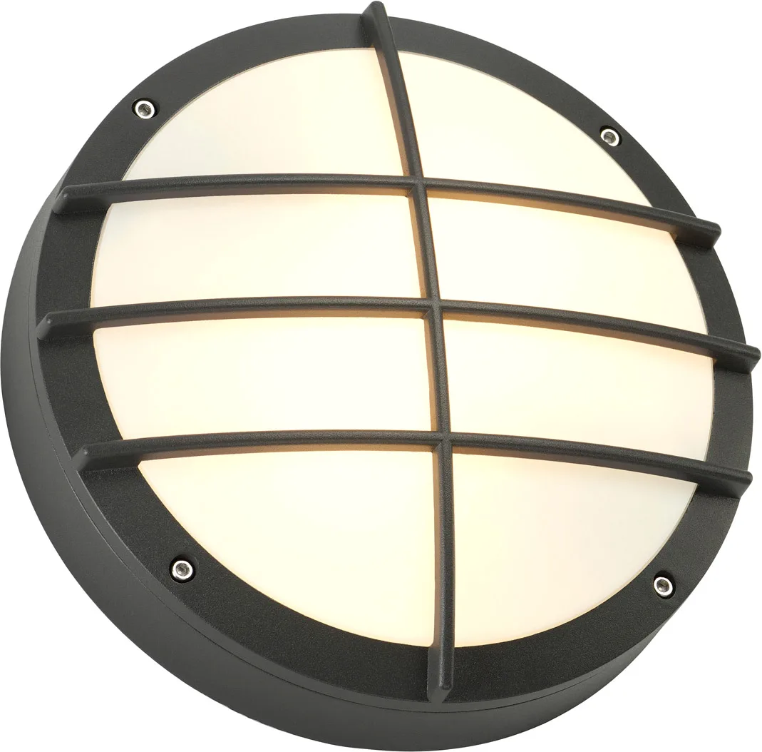 BULAN GRID Wandleuchte, rund, anthrazit, E27, max. 2x25W - Stand-, Wand- und Deckenleuchten (Outdoor) fra SLV – produktbillede