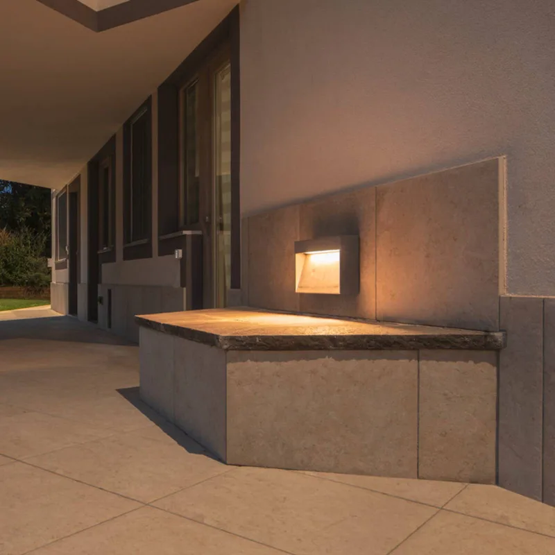 Concreto LED buiten wandlamp, breedte 37,5 cm by SLV in Betongrijs – product photo