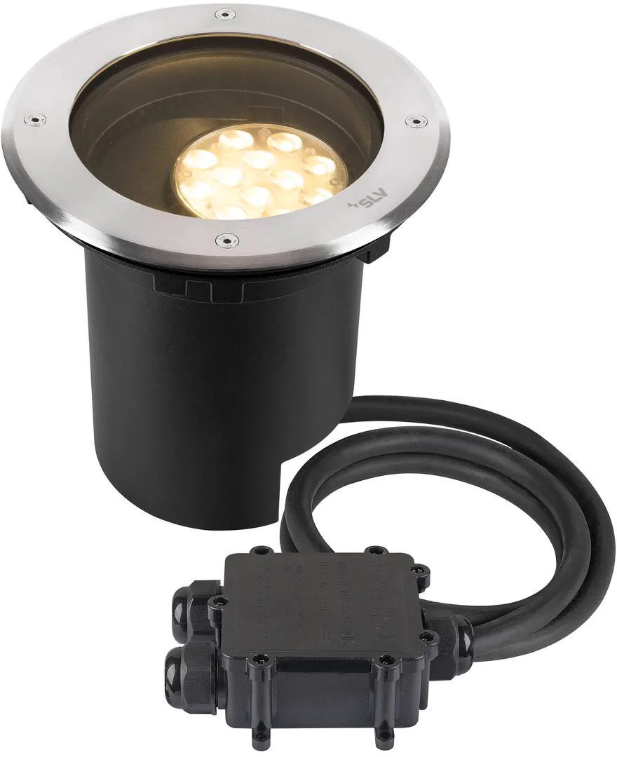 DASAR® L, Bodeneinbauleuchte, asymmetrisch, 3000K, 70°/40°, IP65/IP67, rund, edelstahl - Bodeneinbauleuchten by SLV – product photo
