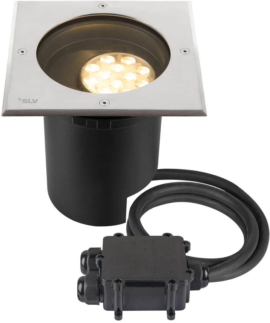 DASAR® L, Bodeneinbauleuchte, asymmetrisch, 3000K, 70°/40°, IP65/IP67, quadratisch - Bodeneinbauleuchten fra SLV – produktbillede