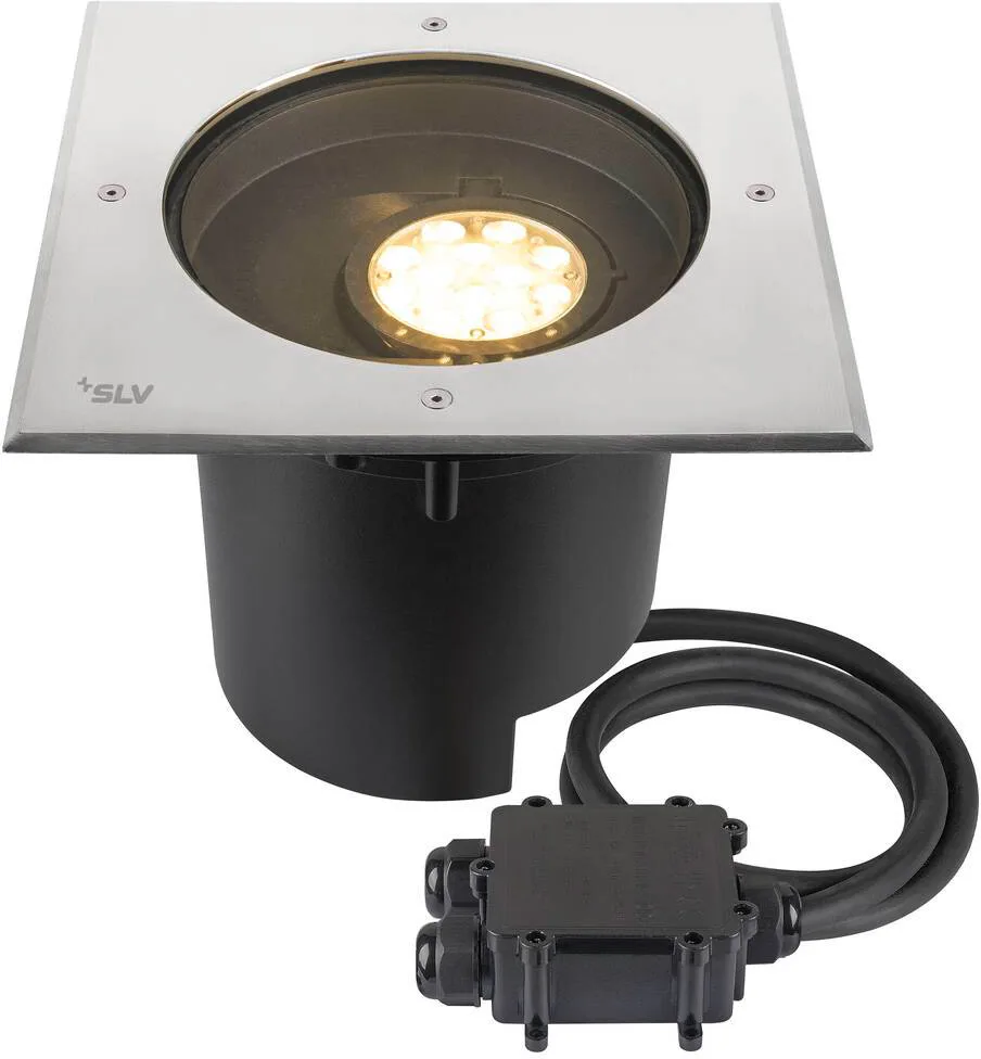 DASAR® XL, Bodeneinbauleuchte, asymmetrisch, 3000K, 70°/40°, IP65/IP67, quadratisch - Bodeneinbauleuchten fra SLV – produktbillede