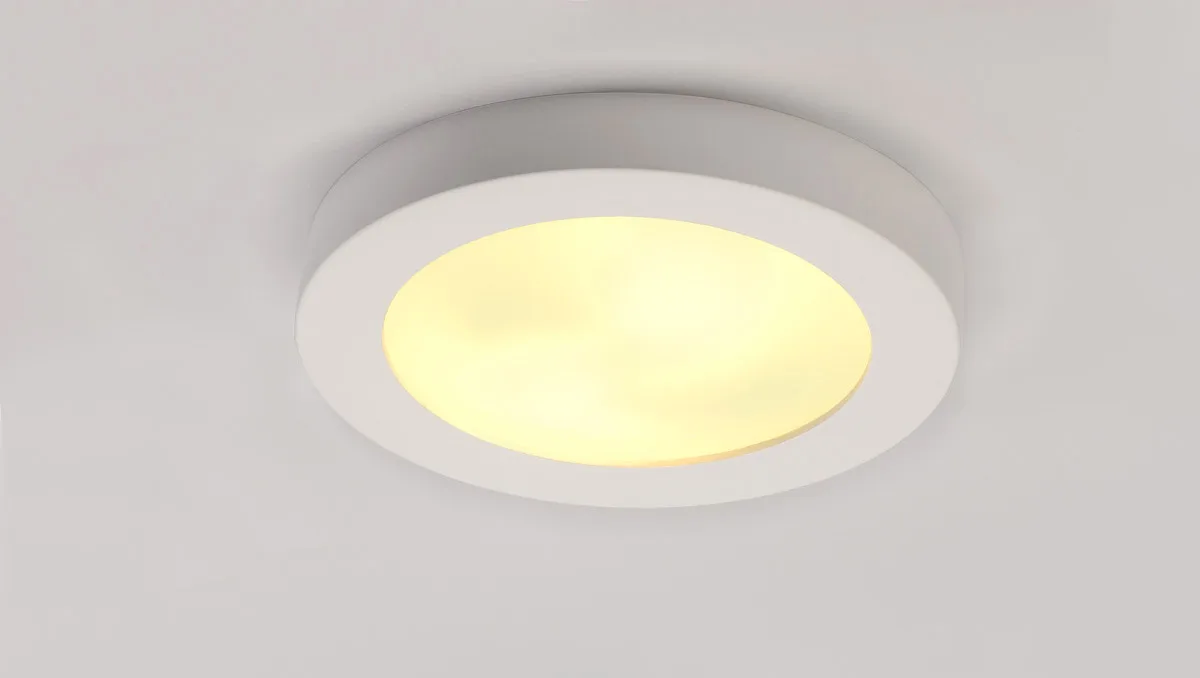 Deckenleuchte, GL 105 E27, rund, weisser Gips, max. 15W - Wand- und Deckenleuchten de SLV – photo produit