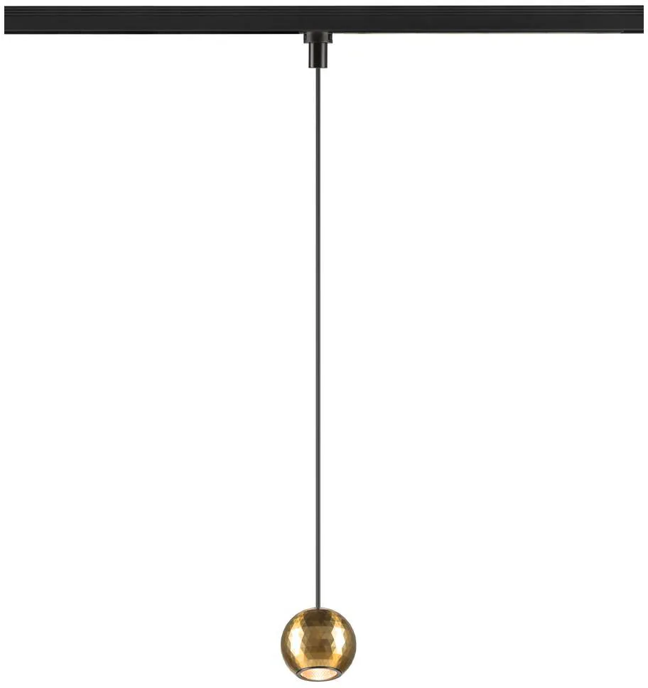 DYSKO, 1~ Pendelleuchte, PHASE, Pendellänge 200 cm, 2700K, 36°, schwarz / gold - Leuchten mit 1 Phasen Adapter de SLV – photo produit