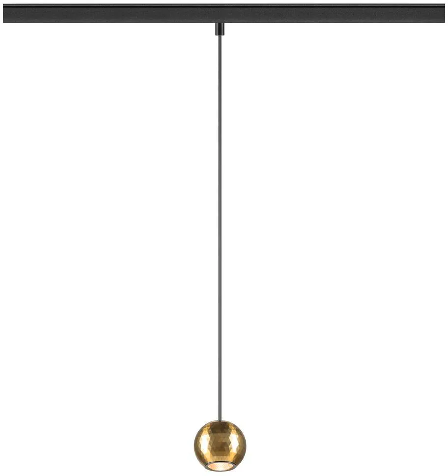 DYSKO, 48V Pendelleuchte, DALI, Pendellänge 200 cm, 2700K, 36°, schwarz / gold - Leuchten mit 3 Phasen Adapter 48V de SLV – photo produit