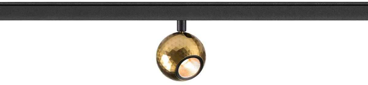 DYSKO, 48V Spot, DALI, standard surface mounted track, 2700K, 5.6 W, 36°, schwarz / gold - Leuchten mit 3 Phasen Adapter 48V de SLV – photo produit