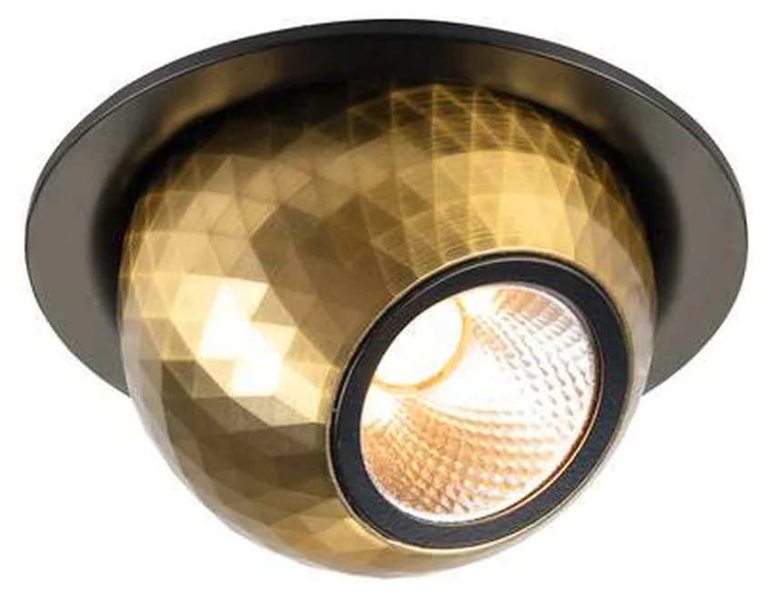 DYSKO, Deckeneinbauleuchte, rund, PHASE, 2700K, 6.4 W, 36°, schwarz / gold - Einbauleuchten de SLV – photo produit