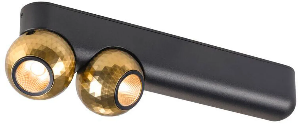 DYSKO, Wand- und Deckenaufbauleuchte, double, PHASE, 2700K, 13 W, 36°, schwarz / gold - Wand- und Deckenleuchten de SLV – photo produit
