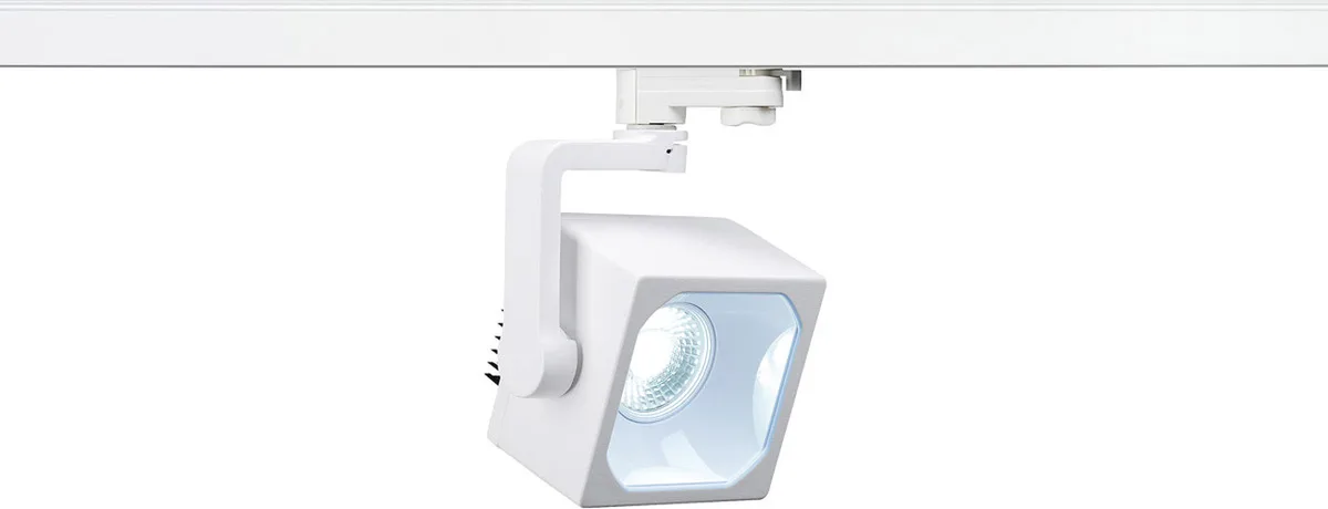 EURO CUBE Spot für 3Phasen Hochvoltschiene, LED, 4000K, weiß - Leuchten mit 3 Phasen Adapter 230V fra SLV – produktbillede