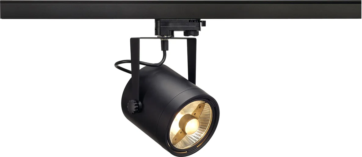 EURO SPOT ES111, Strahler, rund, schwarz, GU10, max. 75W, inkl. - Leuchten mit 3 Phasen Adapter 230V fra SLV – produktbillede