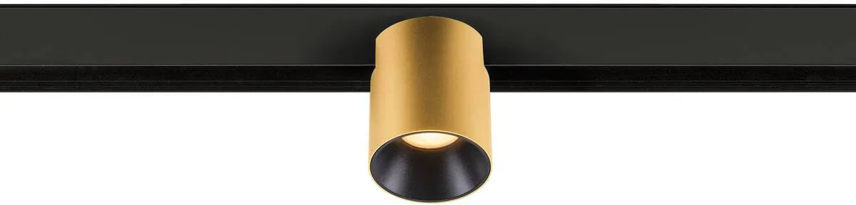 FIXT-IT!, 48V, DALI, rund, Surface mounted track, Spot, 2000-3000K, 7.4 W, 36°, gold / schwarz - Leuchten mit 3 Phasen Adapter 48V van SLV – productfoto