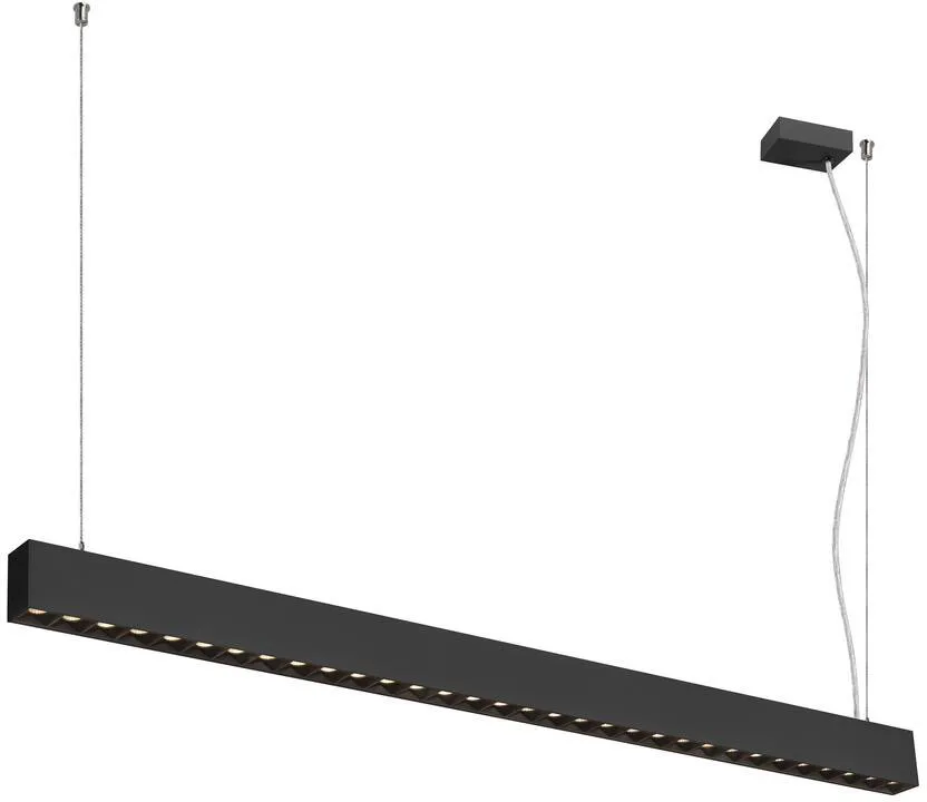 GLENOS® PRO, Pendelleuchte, 1,2m, DALI, UGR16, Pendellänge 210 cm, 3000K, 75°, schwarz - Pendelleuchten von SLV – Produktfoto