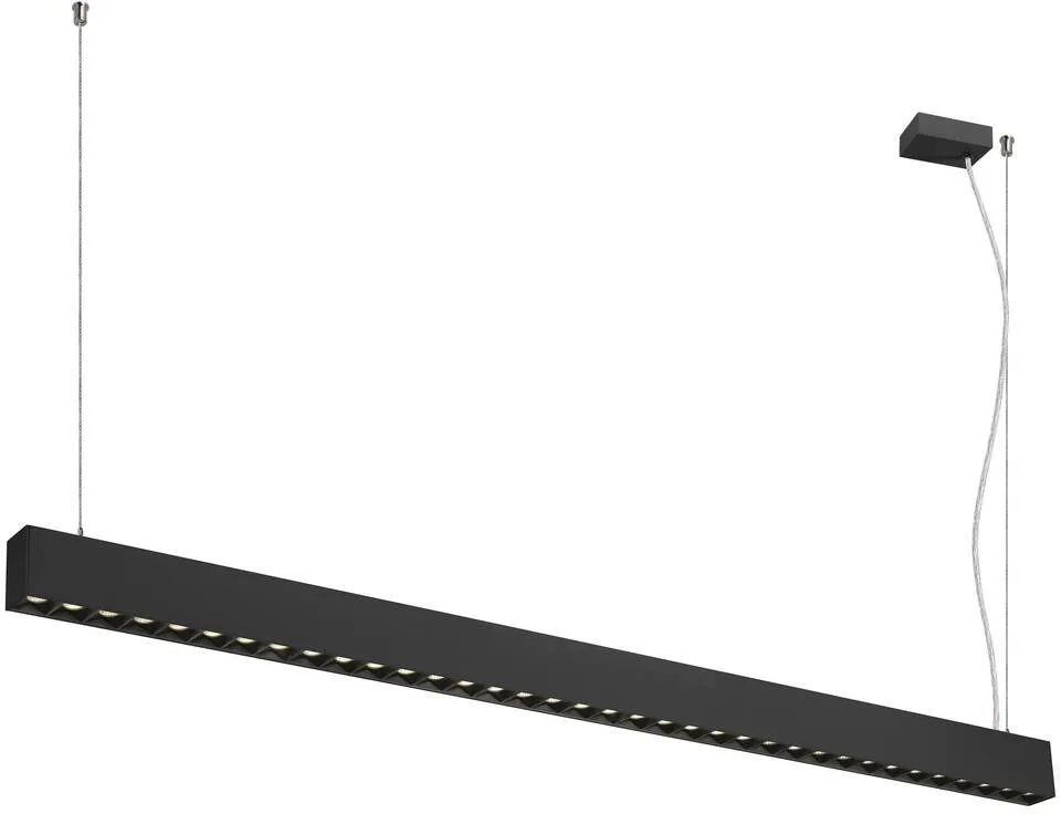 GLENOS® PRO, Pendelleuchte, 1,5m, DALI, UGR16, Pendellänge 210 cm, 4000K, 75°, schwarz - Pendelleuchten von SLV – Produktfoto