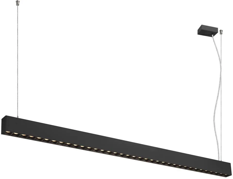 GLENOS® PRO, Pendelleuchte, 1,5m, DALI, UGR16, Pendellänge 210 cm, 3000K, 75°, schwarz - Pendelleuchten von SLV – Produktfoto